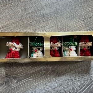 Vintage Honeycomb Santas and Snowmen